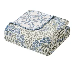 Tahari Home Cleo Reversible Printed Plush Throw, 50" x 70"