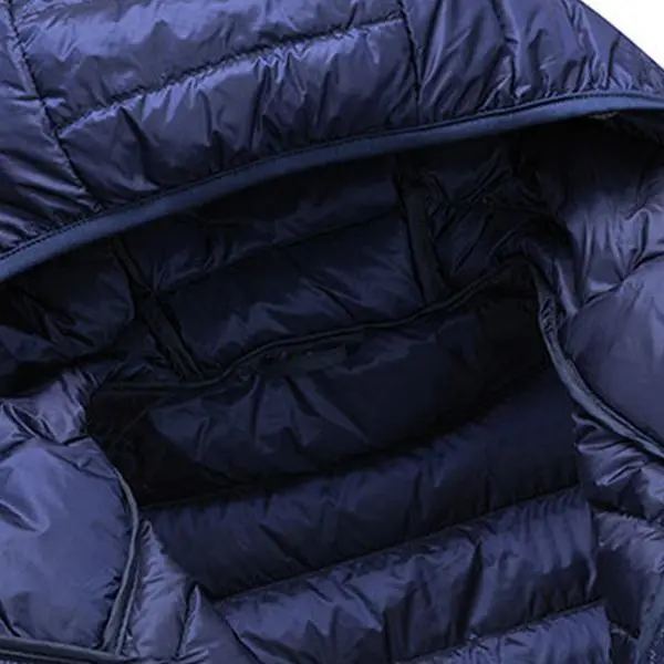 Men's Lightweight Hooded Down Jacket - Navy Blue Packable Puffer Coat, Ideal for Everyday & Outdoor Winter Warmth Men's Lightweight Hooded Down Jacket - Navy Blue Packable Puffer Coat, Ideal for Everyday & Outdoor Winter Warmth