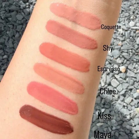JC Lip Gloss - Available in Coquette Shy Espresso Chloe Kiss Maya Shades for Your Selection