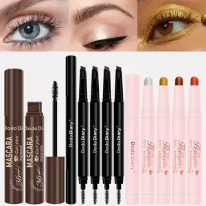 Dodo Diary 9Pcs Multi-functional Eye Cosmetics Set with Pearlescent Eyeshadow Eyebrow Pencil & Waterproof Mascara for Natural Long-lasting Flawless Makeup everyday glam