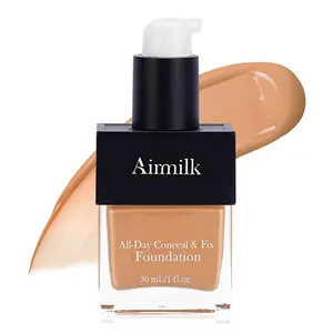 Airmilk Full Cover Longwear Matte Foundation Heat & Sweat Resistant Lightweight Face Makeup All-Day Conceal & Fix 30 mL