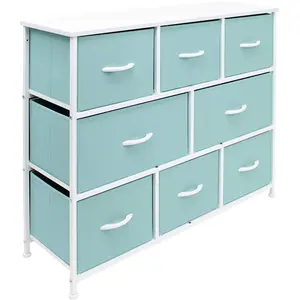 8-Drawer Wide Dresser in Pastel Colors for Girls' Bedroom night  stand