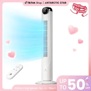 【NEW】Antarctic Star T42 Tower Fan for Bedroom, 2026 Upgraded DC Motor, 26ft/s High Velocity, 22dB Ultra Quiet Standing Fan, 6 Speeds 4 Modes, 90° Oscillating Bladeless Fan with 9H Timer, Floor Fans with Remote, White #Summervibes tiktokshopspringglowup