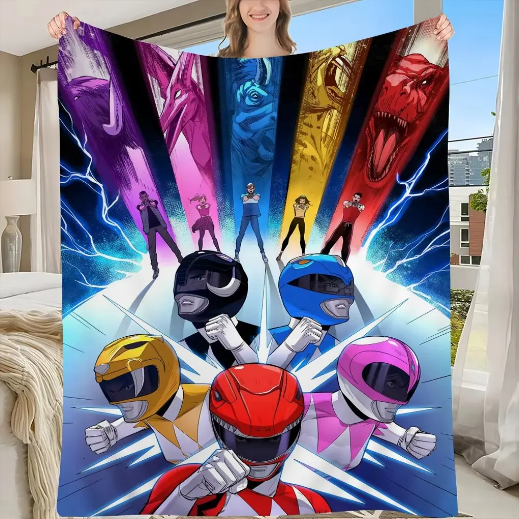 Power Rangers Flannel & Fleece Blanket – Soft Warm Cozy Throw for Sofa, Bed, Chair – Gift for Fans, Birthday & Holiday Present