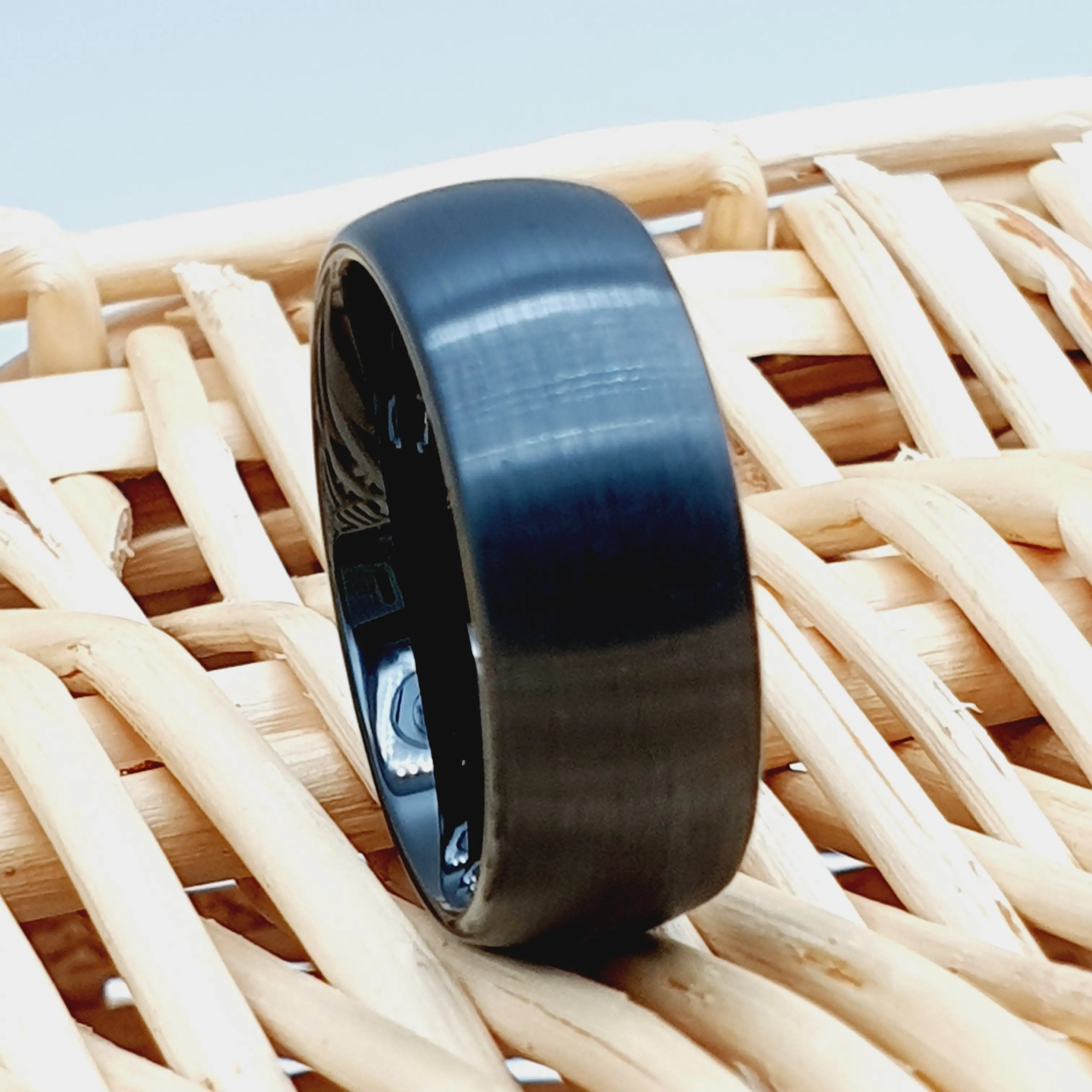 Men's Black Tungsten Couple Ring for Christmas Gift - 8MM Personalized Wedding Band- Twilight Ring