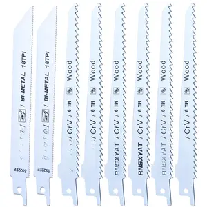 Reciprocating   for  Pruning, 8 count Sawzall  Assortment Including 6 Woodcutting & 2 Carbide Metal ,  zalls  Holder with Storage Case (6in 6TPI + 6in18TPI) by