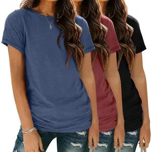 Womens 3 Pack Tshirts Short Sleeve Crewneck Basic Tee Summer Tops Lightweight Plain Workout ClothesGift