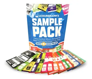 Leisuremann's Sample Pack - Cocktail or Mocktail Mixer Powders Designed to Make Happy Hour Easier - All Natural - Low Sugar - Travel Ready (15 Pack)