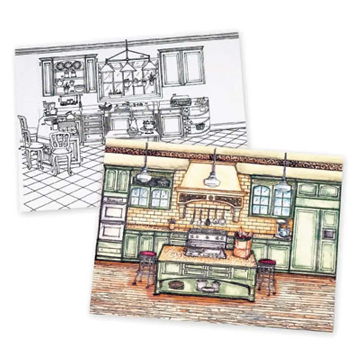 212 MAIN E-Z Decorator Book - Domestic Kitchen Decoration Guide with Illustrations, Custom Designs, Grid Layout, Cabinet Design Elements