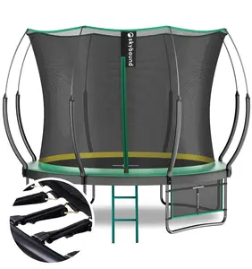 SkyBound Bungee Outdoor Trampoline for Kids and Adults, 6FT/8FT/10FT/12FT/14FT Recreational Bungee Cords Trampoline with No-Gap Zipper System & Anti-Rust Coating, Family & Birthday Gifts