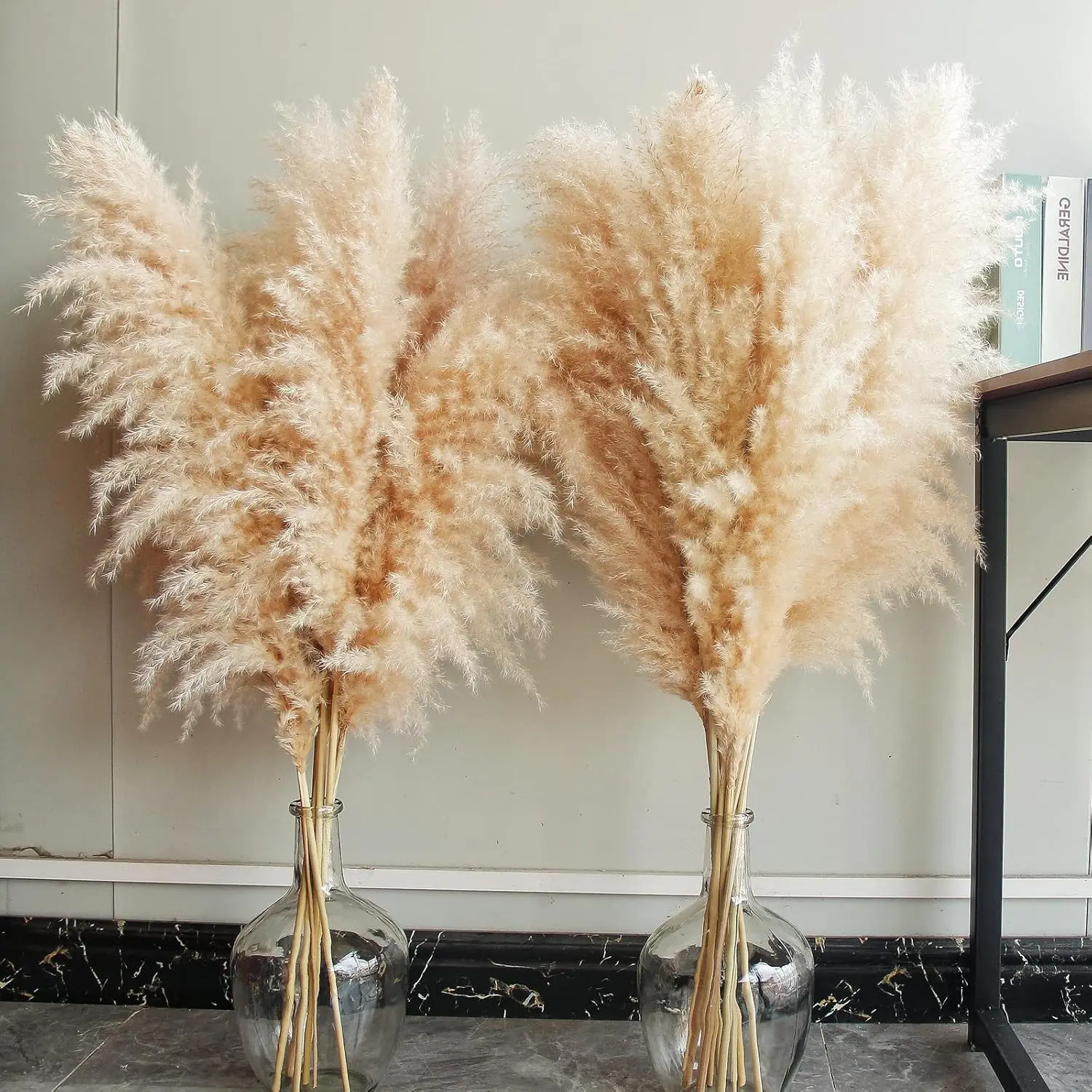 40" inch 10 Stems Natural Pampas Grass Decor Tall  Wedding, Party, Farmhouse, Boho Home Decor