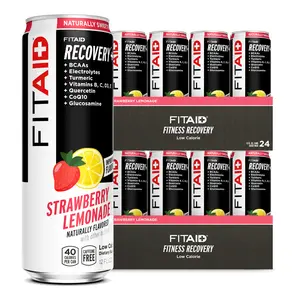FITAID Clean Recovery Drink, Strawberry Lemonade, BCAAs, Glucosamine, Electrolytes, Omega-3s, Paleo, Vegan & Gluten-Free, No Sucralose
