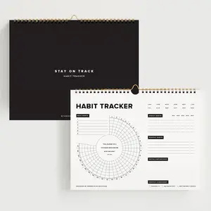 Stay  Track Habit  Wall Calendar - Daily, Weekly & Monthly Habit Journal for Goal Setting & Productivity - Undated Spiral Planner by