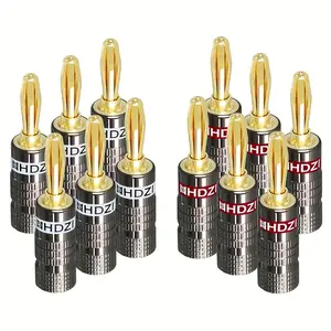 Pack of 2 - Free Replacement Banana Plug Connectors - Heavy Duty Gold Plated Copper Male/Female Speaker Plug with Screw Lock for Easy Installation, Speaker Terminal Connectors, Speaker Connectors, Speaker Cable Connectors, Speaker Cable Connectors