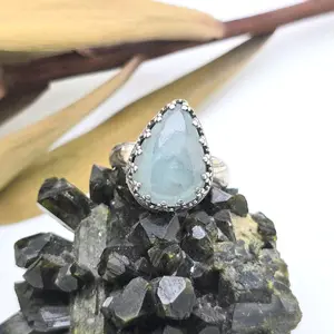 Jen's Jewels Aquamarine and Sterling Silver Ring, Ring Size 9, Aquamarine Ring