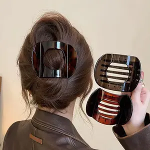 Tortoise shell hair clip for women with a back of the head grip, 2024 new hair clip, high-end shark clip, half zip hair accessory
