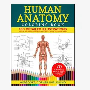 Human Anatomy Coloring Book: 150 Detailed Illustrations & 70 Fascinating Facts in an Anatomy and Physiology Workbook for Adults, Medical Students, & Nurses Focused on Advanced Body Systems Learning