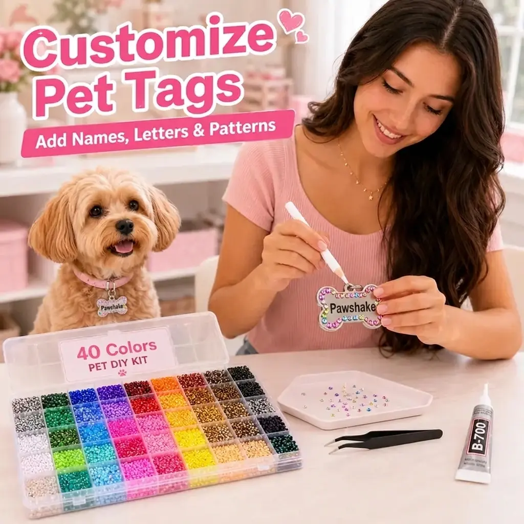 Rhinestone Bedazzling Kit with Tools,Pet Accessory 40000Pcs 3mm Flatback Resin Jelly Rhinestones for Pet Toy Decoration, Cat Toys, Clothes, Shoes, Nail Art, Phone Cases, Tumblers, Book Covers & DIY Crafts prong collars