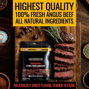 Smoky Original Hardwood Smoked Beef Jerky  Zero Sugar, High Protein Angus Beef| Low Carb, Gluten Free ReadytoEat Athlete Snack, 2.14 Oz (Country Smoker Edition)