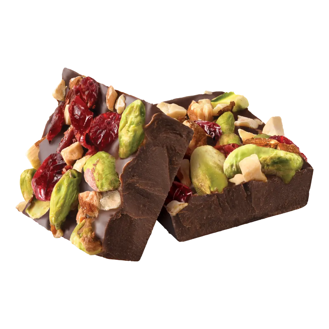 JOJOs Dark Chocolate PISTACHIO ALMOND CRANBERRY BITES