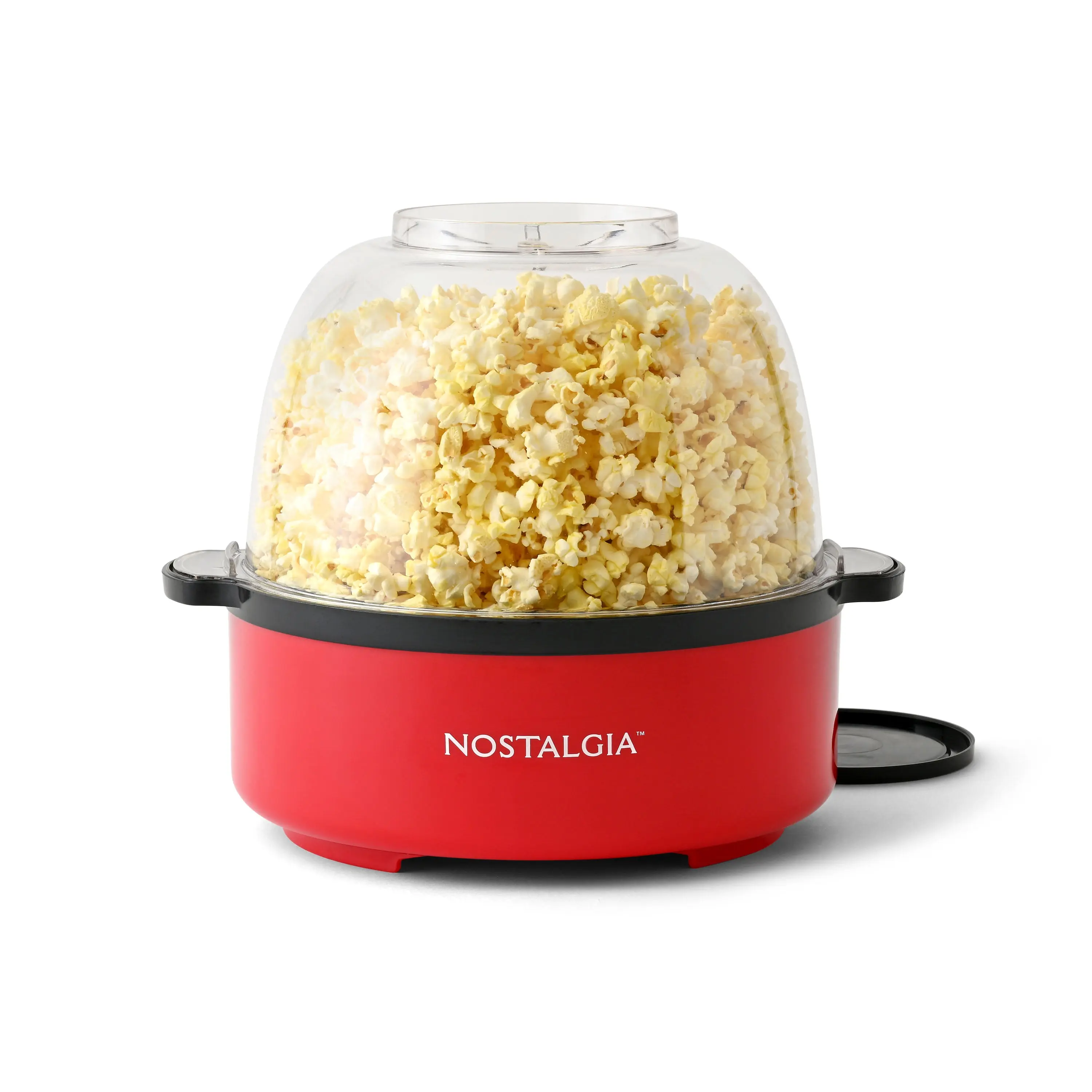 Nostalgia 6 QT Stainless Steel Stirring Popcorn Popper - Red, with Measuring Cups for Sharing & Snacking, Fast Heating, Flip Handle Nostalgia 6 QT Stainless Steel Stirring Popcorn Popper - Red, with Measuring Cups for Sharing & Snacking, Fast Heating, Flip Handle