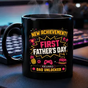 Dungeon Crawler Carl Fathers Day Ceramic Coffee Mug, Dad Achievement DCC Funny LitRPG Dad Ceramic Accent Coffee Mugs - Perfect Gift for Any Occasion