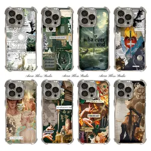 Trendy Fantasy Novel Artistic Painting Throne of Glass Phone Cases For iPhone 17 Promax Air 16 15 14 Pro Max Plus 13 12 11 Silver Transparent Electroplate TPU Shockproof Protective Cover Gifts For Birthday Valentine Christmas Thanksgiving