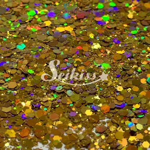 Golden Mirage Holographic Chunky Glitter - Gold Glitter