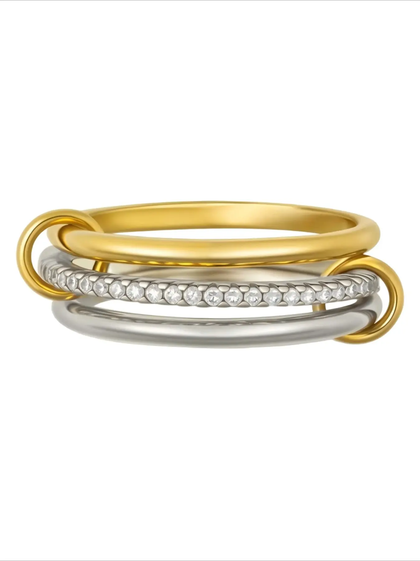 One personalized tricolor three-ring finger ring suitable for daily wear and occasions such as banquets, for both men and women, Personalized Jewelry, Intertwined Band Ring