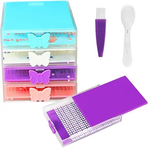 Painting Trays with ,  Art Painting Tools and Accessories Kits for Adults, 4 Pack ABS  Art Painting Bead Sorting Trays with Covers