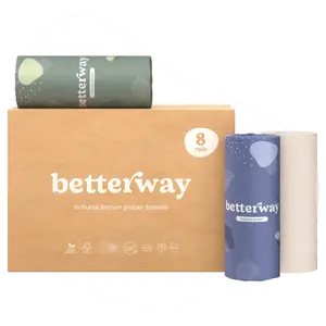 Betterway Natural Brown Paper Towels (8 rolls)