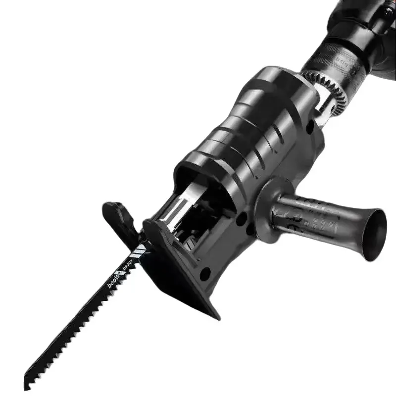 Drill to Chainsaw Conversion Kit - Compact Power Tool with Adaptability, Portable & Convenient Reciprocating Adapter, Curved Saw Adapter, Includes 3 Blades, Flexible Use for DIY Enthusiasts