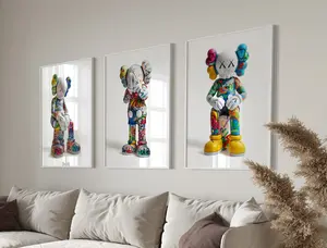 Kaws Poster Set Of 3, Printables Minimalist Hypebeast Kaws Figure Poster, Kaws Poster Print, Kaws Wall Art, Graffiti Kaws Unframed Wall Poster Decor
