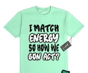 Unisex T-shirt to match Jordan Green Glow 1 Black and White Mint - MATCH. 100% Cotton for Casual Wear. Comfortable Summer Unisex T-Shirt to match Jordan Sneaker. Streetwear Style. urban outfitters