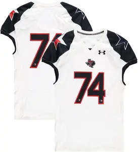 Texas Tech Red Raiders Team-Issued #74 White and Black Jersey from the 2013 NCAA Football Season - Size 50