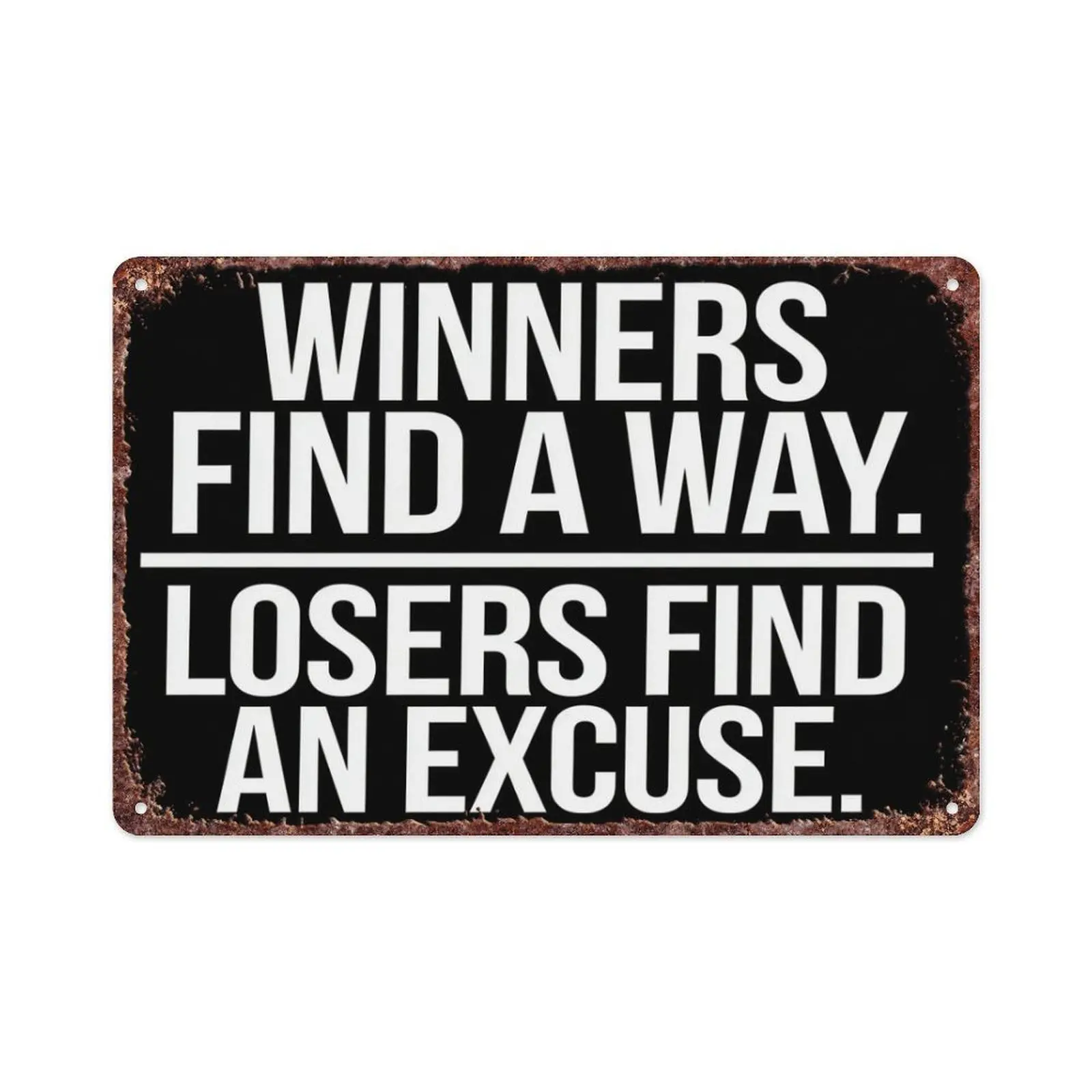 2D Flat 1pc 8*12 Inch Inspirational Action Vintage Metal Sign "Winners Find a Way" Studio Motivational H Decor, for Office, Studio, Gym, Study Room, etc., both a decoration and a source of spiritual motivation.