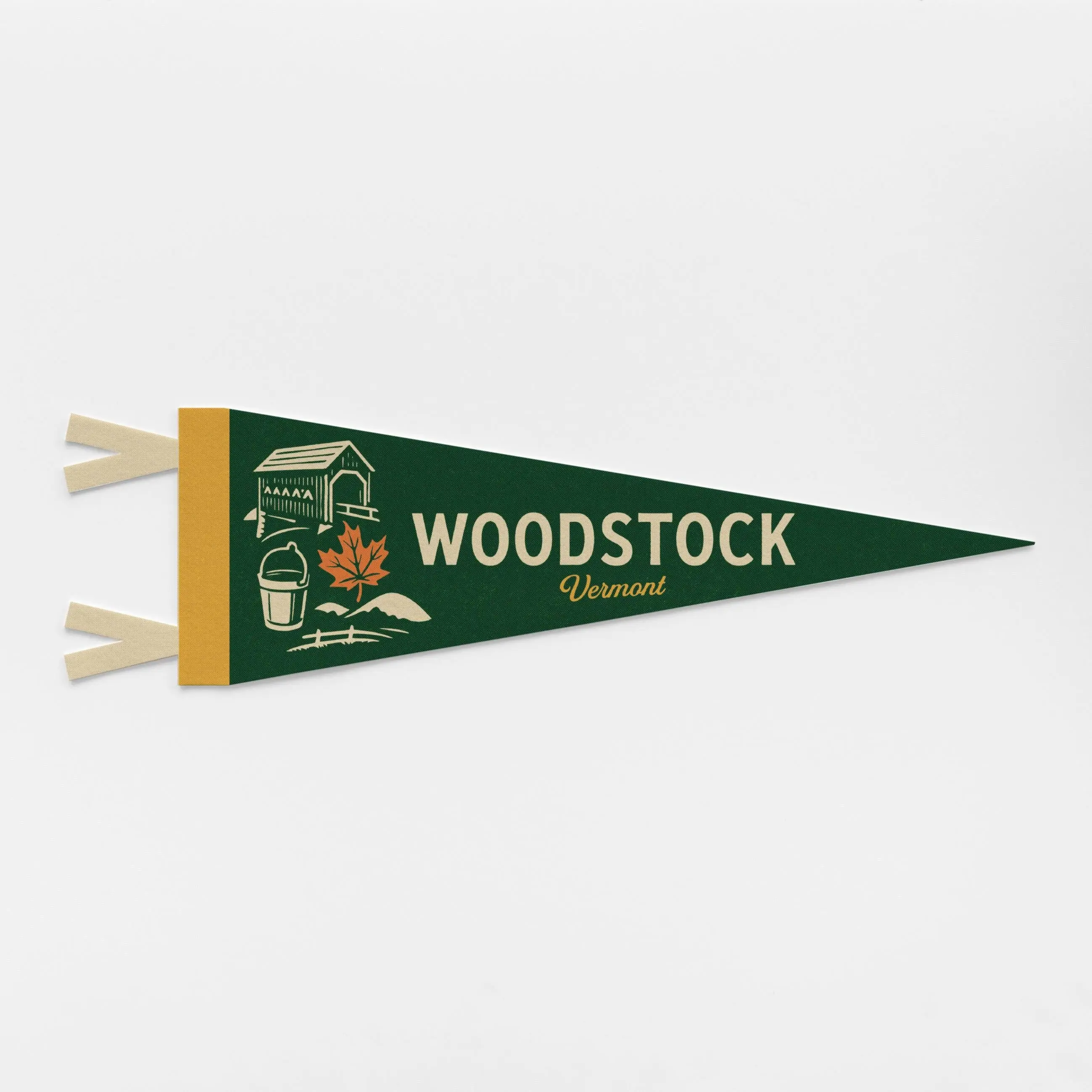 Woodstock, Vermont Felt Pennant