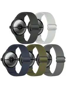 Compatible With Google Pixel Watch 3 (45mm) - Stretchy Nylon Band For Women Men, Elastic Adjustable Straps Soft Sport Wristbands Replacement For Pixel Watch 3 45mm Accessories