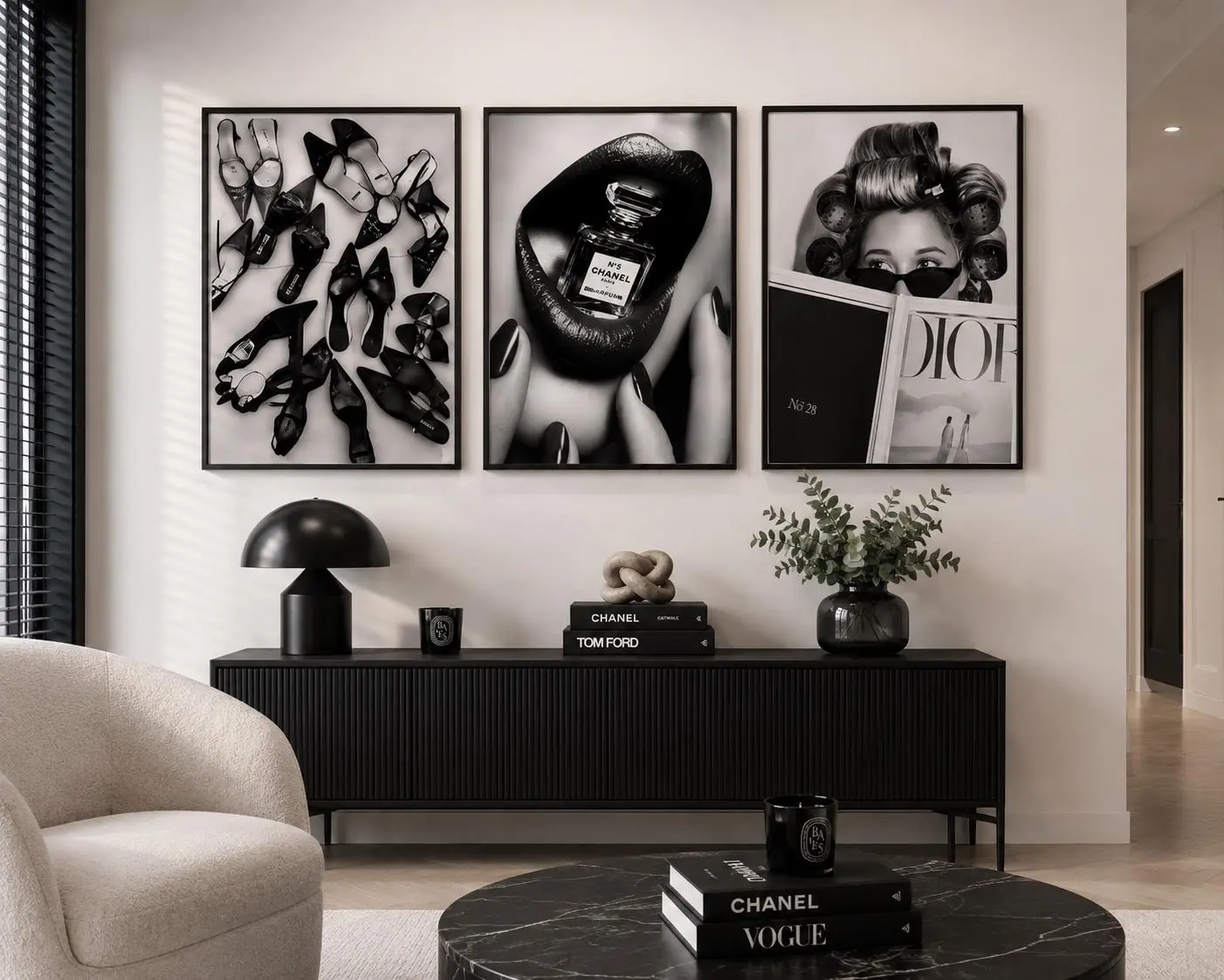 Set of 3 Leopard Print Vogue Inspired Gallery Wall Art, Glam Maximalist Posters