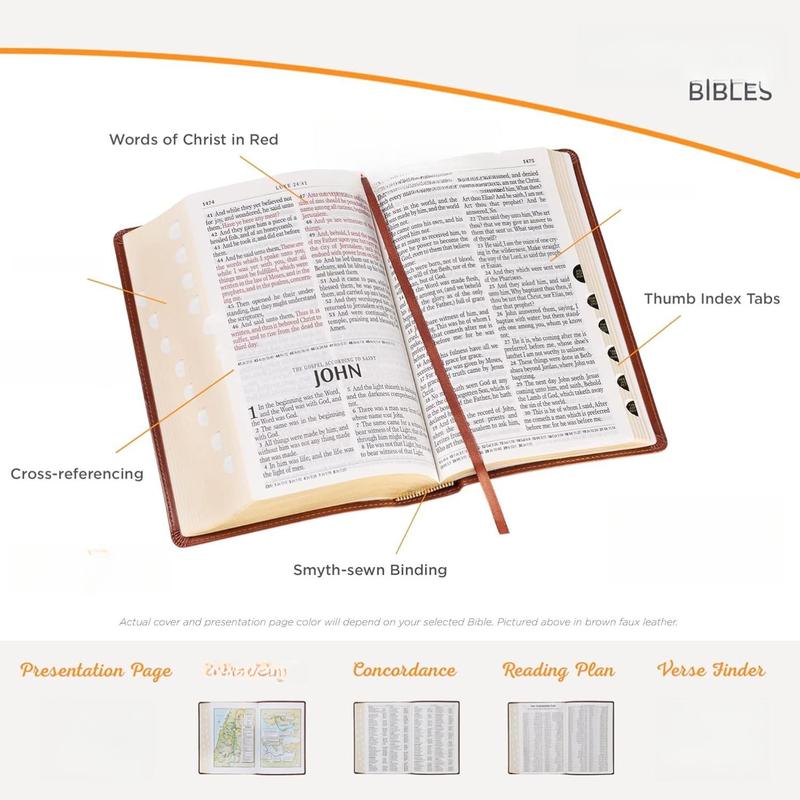 KJV Holy Bible, Giant Print Full-size Faux Leather, Pink, King James Version, Thumb Index & Ribbon Marker, English, Christian Art Gifts