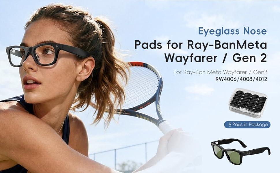 2-4-8 Pairs Silicone Eyeglass Nose Pads Compatible with Ray-Ban Meta Smart Glasses Wayfarer Headliner Skyler, Anti-Slip Self-Adhesive Nose Cushion Accessories, Comfort Replacement Nose Grips