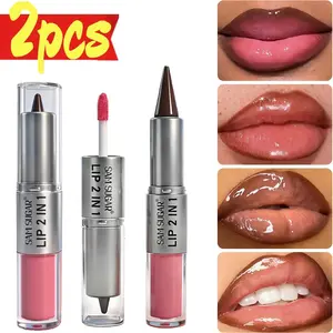 Dual-Ended Lip Liner and Gloss, Matte and Shiny Finish, Glossy Balm Finish, Long-Lasting Formula, Perfect for Daily Use, Party Makeup, Gift Idea