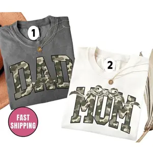 Comfort Colors Matching Mama Dad Shirts Camo Tee, Couple Shirts Mama Dad Outfit, Camouflage Family Shirts, Gift for Parents, First Birthday Shirts