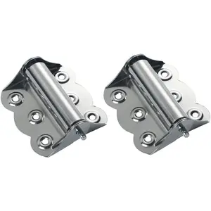 2 Pcs Stainless Steel Screen Door Hinges Hardware Spring Loaded Hinge, Silver