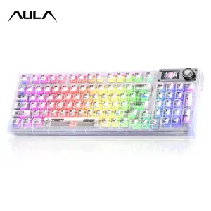 Aula F98pro V3 Mechanical Keyboard, Gaming Keyboard, 95 Keys, Wireless Triple Mode, Screen, Multi-Function Knob, RGB Backlight, Large Battery Capacity, Compatible With Windows/Mac/iOS System Devices