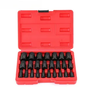 25pcs/set Thread Extractors for Industrial Use: Easily Remove Damaged Bolts And Hex Screws - Alloy Steel Damage Removal Tool Kit, Non-Electric, No Batteries Required