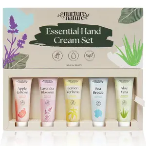 Hand Cream Gift Set from Nurture by Nature, 5pcs, Mothers Day Gifts, Hand Lotion Travel Size, Enriched with 6% Shea Butter & Glycerin, Hand Cream for Women, Dry Skin, Hand Lotion Gift Set for Women