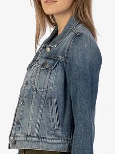Cropped Stretch Denim Jacket. Bring it along with you everywhere! Perfect addition to any LBD. Comfortable, light weight, packable and versatile.
