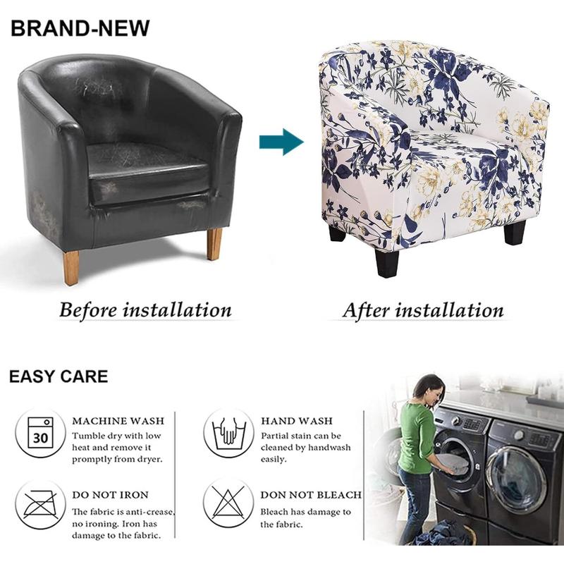 Club Chair Slipcover Jacquard Tub Chair Cover Stretch Armchair Covers Sofa Cover Furniture Protector for Living Room (A51) Club Chair Slipcover Jacquard Tub Chair Cover Stretch Armchair Covers Sofa Cover Furniture Protector for Living Room (A51)