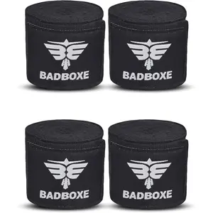 BADBOXE Cotton Elastic/Streched Boxing Hand Wraps | MMA Hand Wraps 180" Length Premium Quality